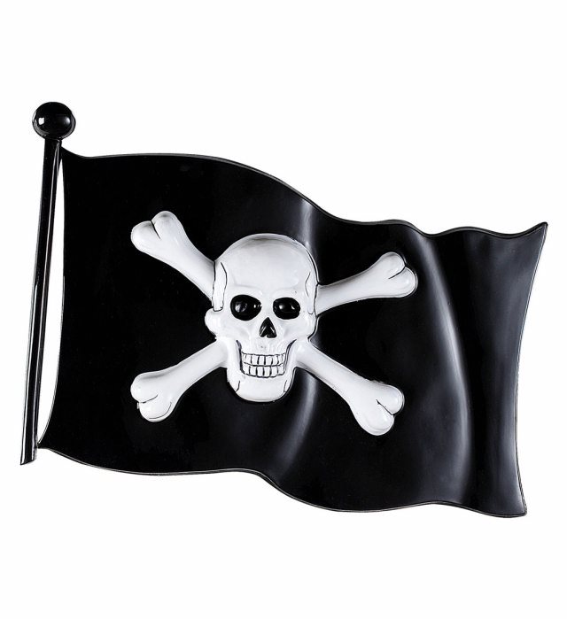 [5172P] "DRAPEAU PIRATE" en plastique - 45x32 cm