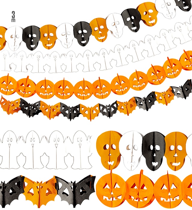 "GUIRLANDE HALLOWEEN" 3 m environ - 4 styles