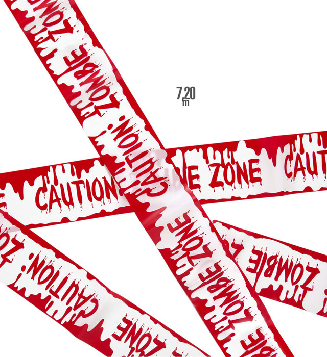 [51896] "RUBAN DE PROTECTION "CAUTION: ZOMBIE ZONE"" 7,20 m