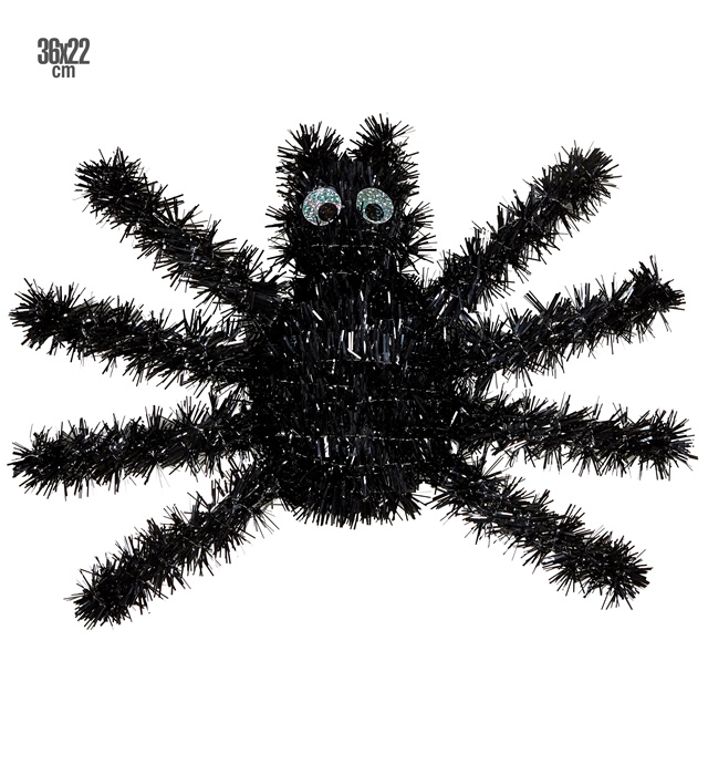 "ARAIGNEE NOIRE EN FILS DE LAME" 36 x 22 cm