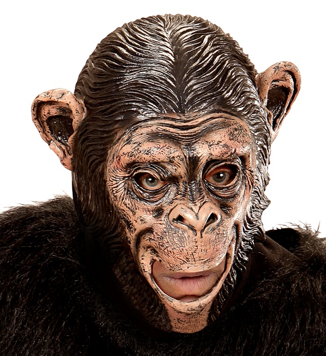 [00414] "3/4 MASQUE CHIMPANZE AVEC OUVERTURE POUR LA BOUCHE POUR ENFANT"
