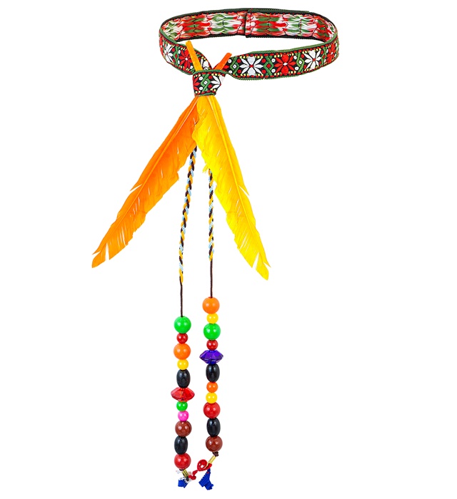 "BANDEAU HIPPIE AVEC PERLE ET PLUME"