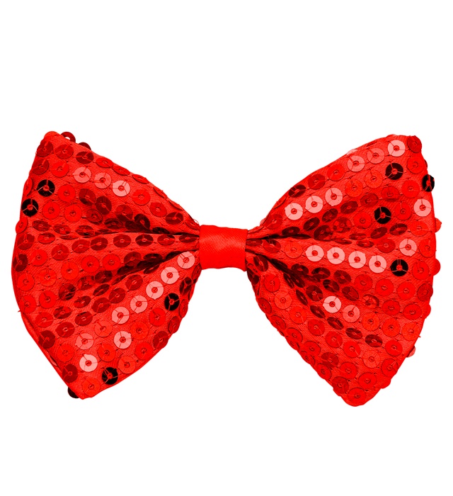 "NOEUD PAPILLON ROUGE PAILLETES"