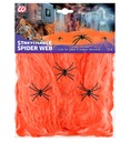 "TOILE D’ARAIGNÉE ORANGE DE 50 g AVEC 3 ARAIGNÉES"