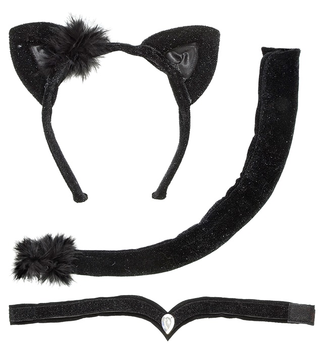 Set de " CHAT" oreilles, ras du cou, queue