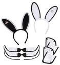 Set de "PLAY GIRL" oreilles, col avec noeud papillon, poignets, 2 coul. Ass.