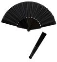 "EVENTAIL EN TISSU NOIR" 23 cm