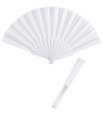 "EVENTAIL EN TISSU BLANC" 23 cm