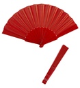 "EVENTAIL EN TISSU ROUGE" 23 cm