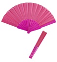 "EVENTAIL EN TISSU ROSE" 23 cm