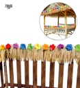 Set de "6 LAMPIONS TROPICAUX TABLE AVEC HIBISCUS" - 730x30 cm