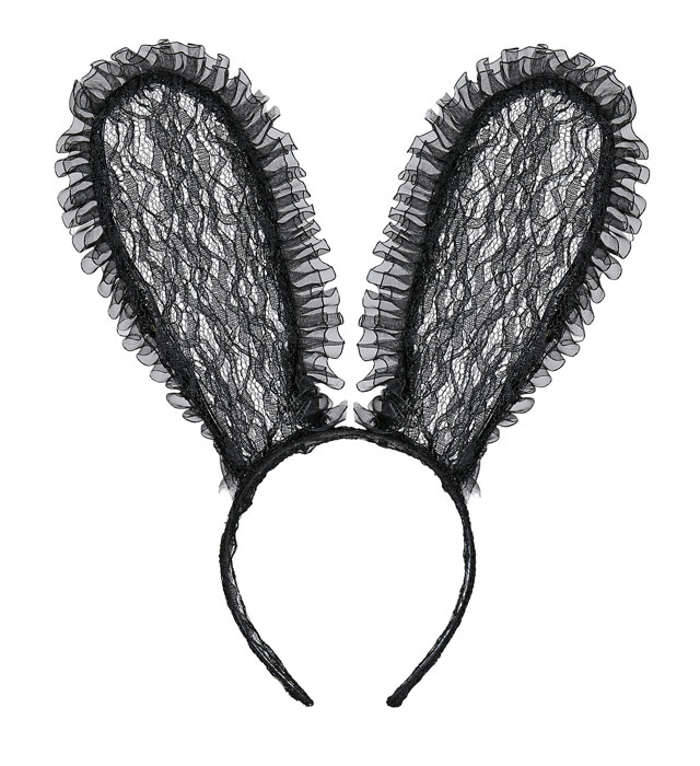 [00569] "OREILLES DE LAPIN EN DENTELLE NOIRE"