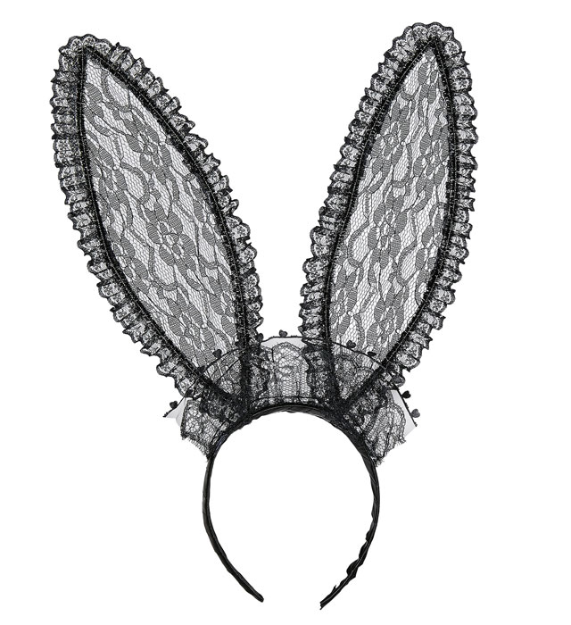 [00575] E" souple"OREILLES DE LAPIN EN DENTELLE NOIR
