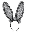 E" souple"OREILLES DE LAPIN EN DENTELLE NOIR