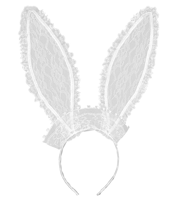 [00577] " souple"OREILLES DE LAPIN DENTELLE BLANCHE