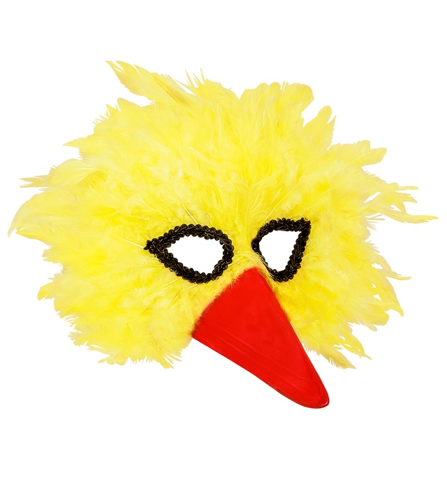 [00579] "MASQUE D'OISEAU A PLUMES JAUNES"