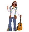 "HOMME HIPPIE WOODSTOCK" (chemise avec gilet, pantalon, bandeau)