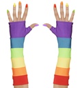 "MITAINES ARC EN CIEL SATIN - 33 cm"