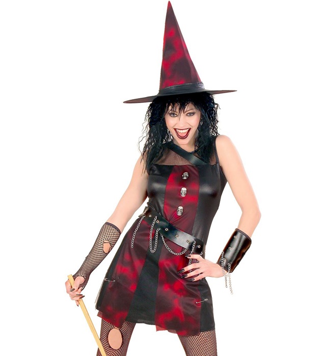 "SORCIERE PUNK" (robe, bracelet, chapeau)