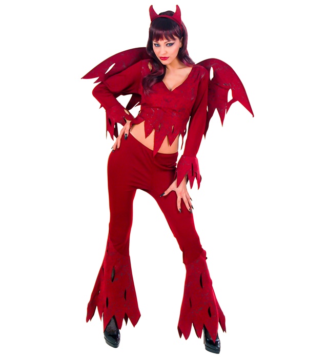 "DROLE DE DIABLE" (chemise, pantalon, ailes, cornes)