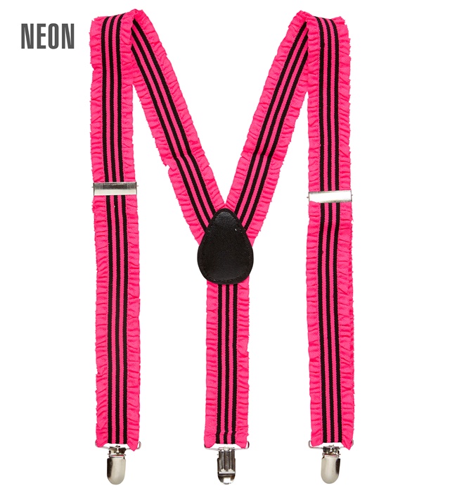 [00599] "BRETELLES A FRONCES ROSE NEON"