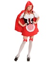 "CHAPERON ROUGE" (chemise avec corset, jupe avec tablier, cape avec capuche)