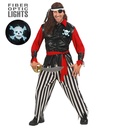 "PIRATE" (chemise avec veste et crâne lumineux, bracelets, pantalon, ceinture, bandeau, cache-oeil)
