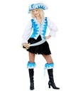 "FEMME PIRATE ROYAL" de velours - turquoise (chemise avec gilet, jupe, decoration bottes, chapeau)
