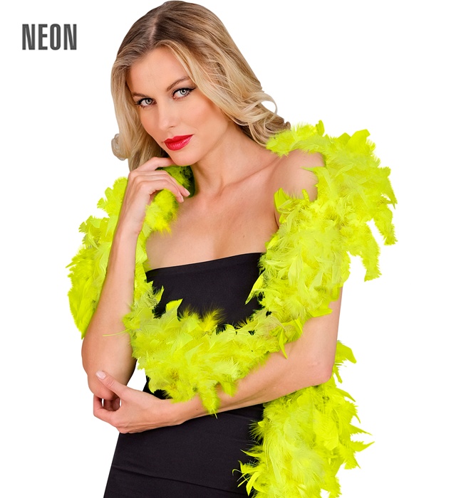 "BOA EN PLUMES JAUNE FLUO" - 1,80 m - 50 g