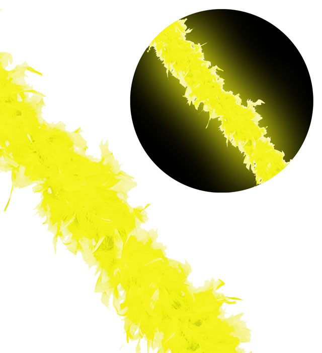 "BOA EN PLUMES JAUNE FLUO" - 1,80 m - 50 g