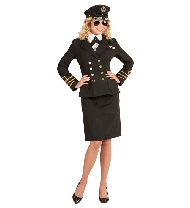 [59191] "OFFICER NAVAL" (veste, faux chemise avec cravate, jupe, casquette) (S)