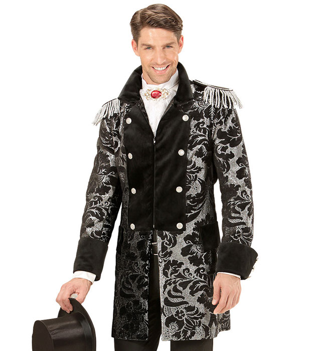 [59281] "MANTEAU DE PARADE JACQUARD ARGENTE" pour homme (S)