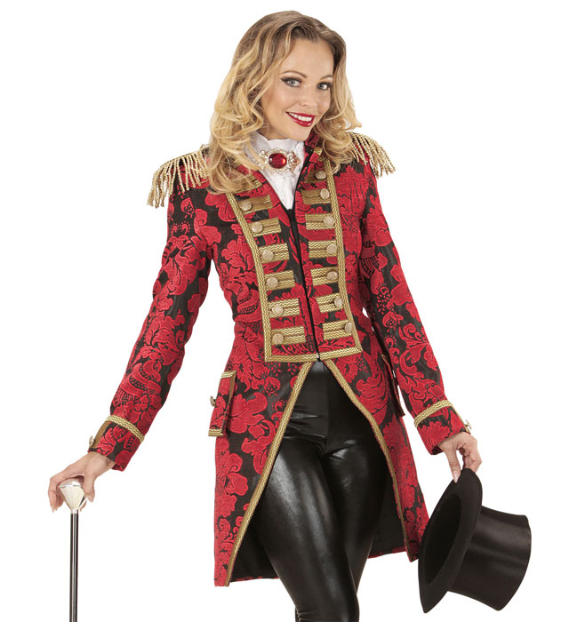 [59321] "MANTEAU DE PARADE JACQUARD ROUGE" pour femme (S)