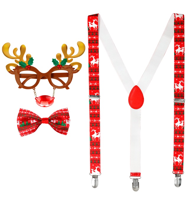 [00765] "RENNE" (lunettes, bretelles, noeud papillon)