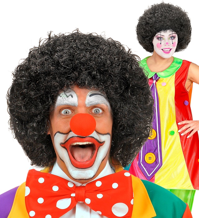 "PERRUQUE CLOWN NOIRE" en sachet