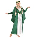 "REINE DE LA RENAISSANCE" velours - vert - (robe, coiffe)