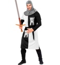 "GUERRIER MEDIEVAL" - blanc (manteau, ceinture, capuche)