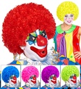 "PERRUQUE CLOWN" en sachet- 6 coul.: vert, jaune, pourpre, bleu, rose, rouge