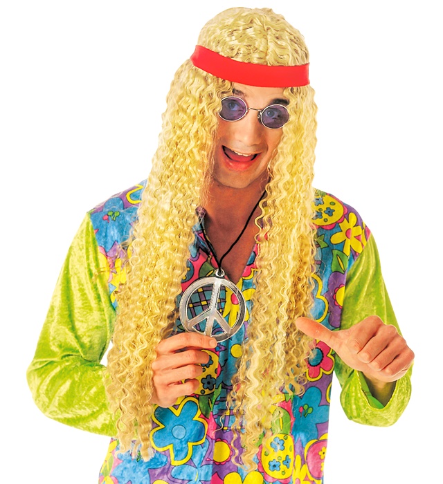 "PERRUQUE HIPPIE AVEC BANDEAU" en sachet