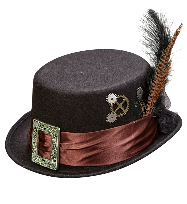 [60812] "HAUT DE FORME STEAMPUNK EN FEUTRE" 12 cm