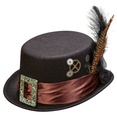 "HAUT DE FORME STEAMPUNK EN FEUTRE" 12 cm