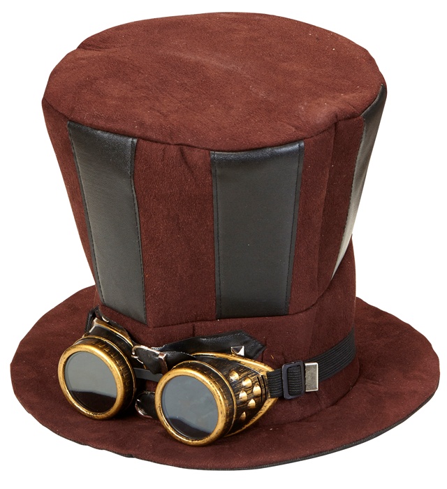 "HAUT DE FORME STEAMPUNK AVEC LUNETTES" 21 cm