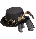 "HAUT DE FORME STEAMPUNK AVEC LUNETTES ET PIECES D'HORLOGERIE" 12 cm