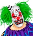 "DEMI-MASQUE DE CLOWN TUEUR AVEC CHEVEUX ET MINI CHAPEAU"