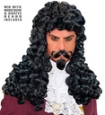 "PERRUQUE CAPITAINE AVEC MOUSTACHES ET BARBICHE" en sachet