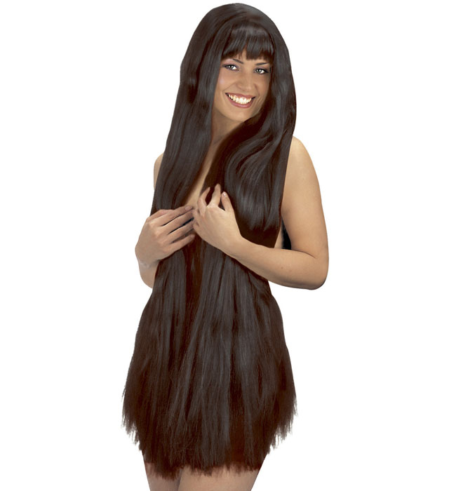 "SUPERNATURAL PERRUQUE NOIRE EXTRA LONGUE" 100 cm - en sachet