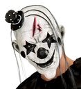 "MASQUE DE CLOWN TUEUR AVEC CHEVEUX ET MINI CHAPEAU"