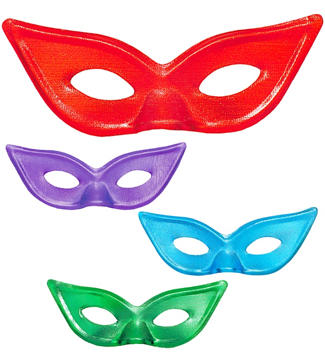 "LOUP PAPILLON" 4 couleurs ass. Rouge métallique, vert, bleu, lilas