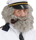 "PERRUQUE ET BARBE BOUCLEES CAPITAINE" grise - en sachet