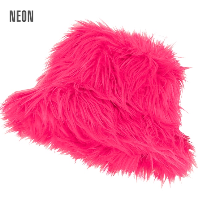 [65103] "CHAPEAU DE PÊCHEUR PELUCHE ROSE FLUORESCENTE"